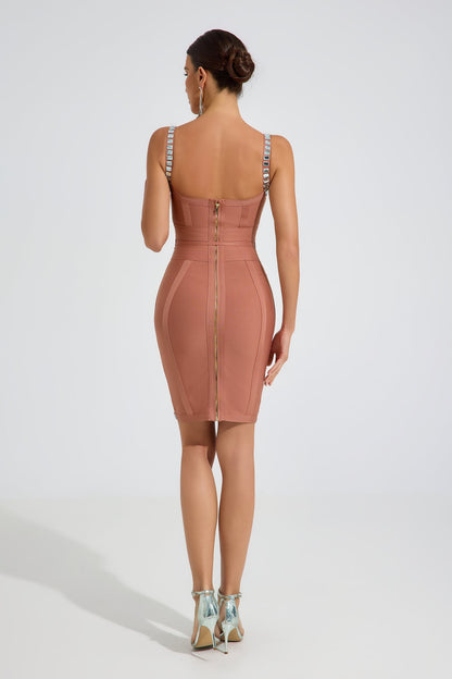 Westlyn Kristal Kontur Bodycon Mini Elbise