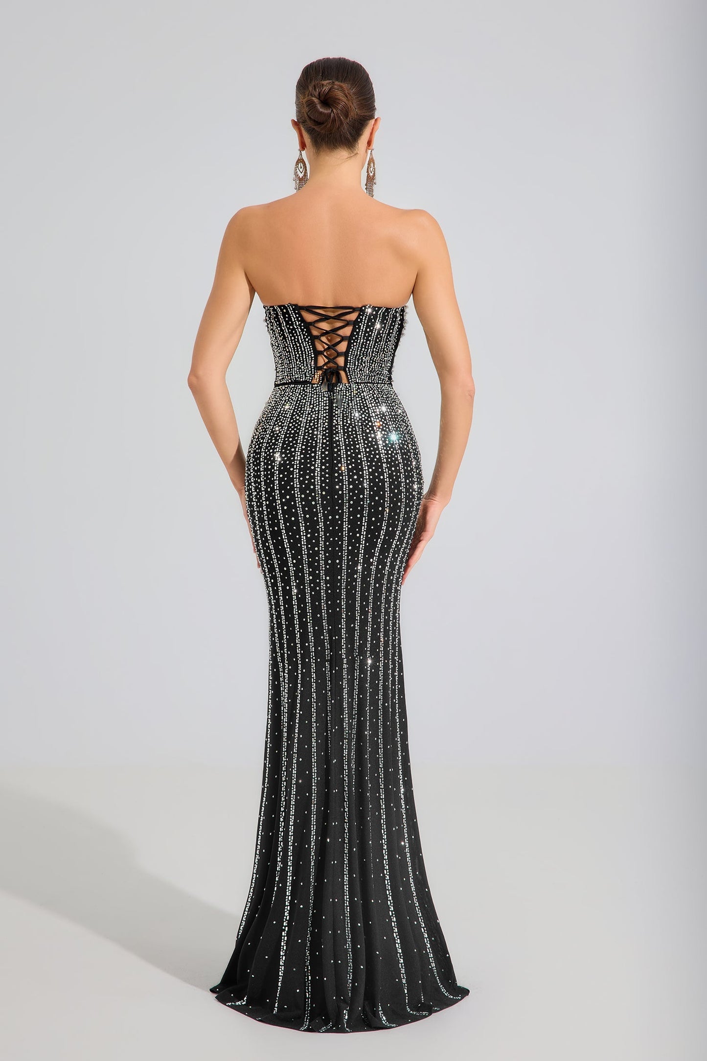 Nyxel Gece Işıltısı Kristal Maxi Elbise