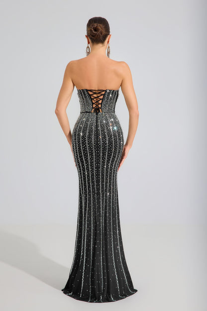 Nyxel Gece Işıltısı Kristal Maxi Elbise