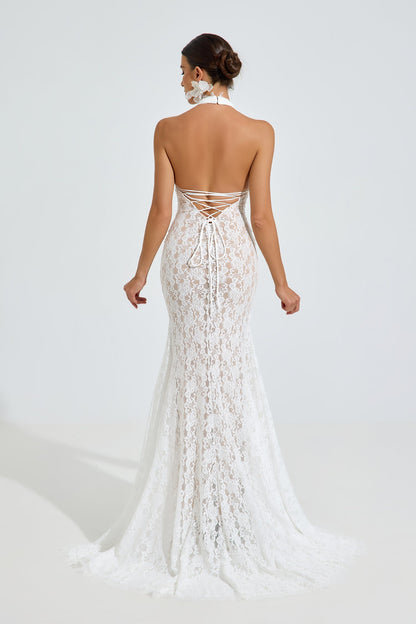 Versace Halter Dantel Deniz Kızı Maxi Elbise
