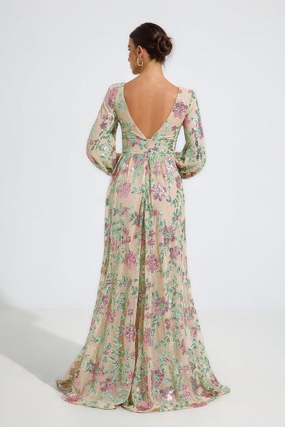 Amabel Blossom Nakışlı Maxi Elbise