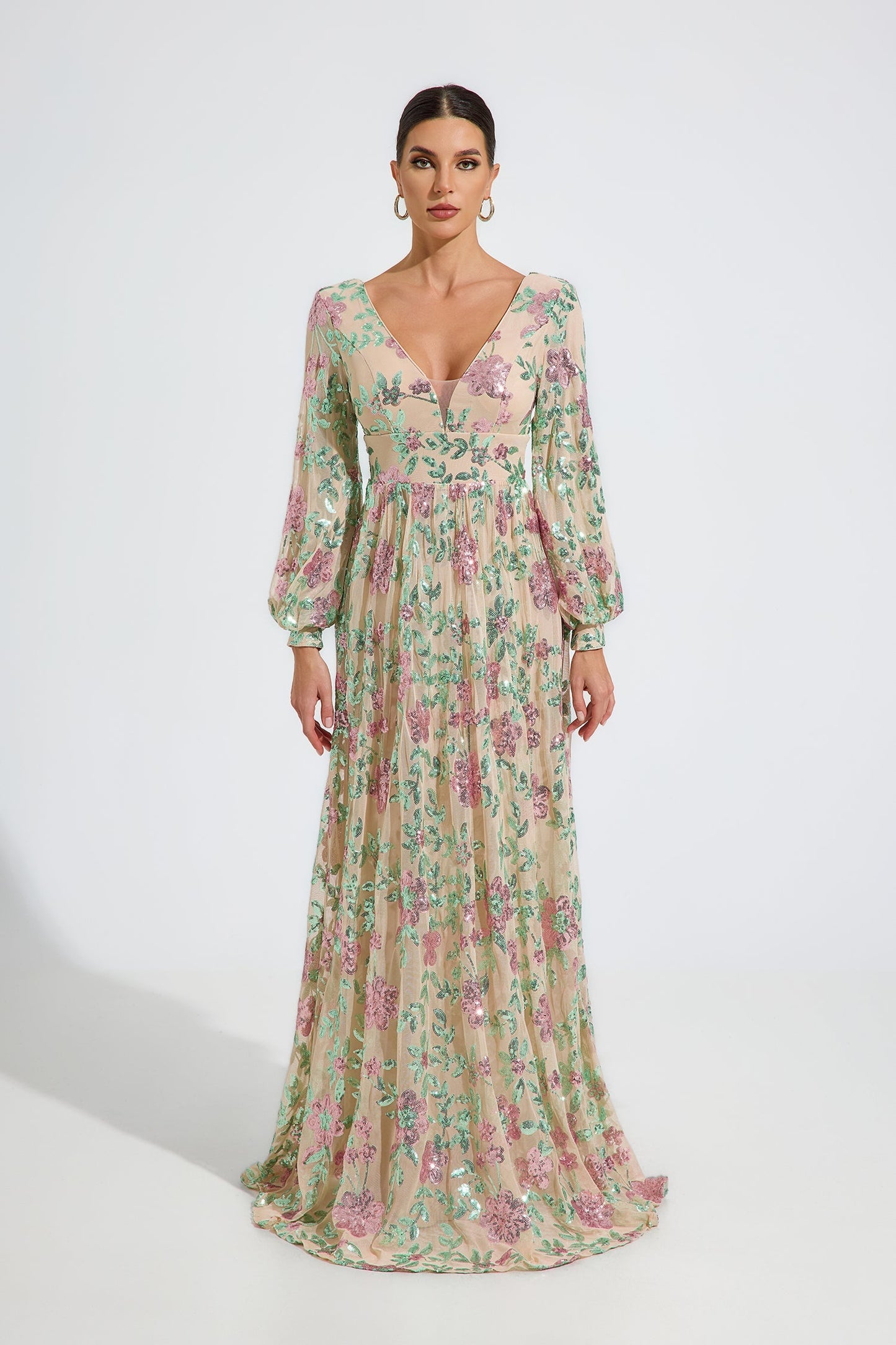 Amabel Blossom Nakışlı Maxi Elbise