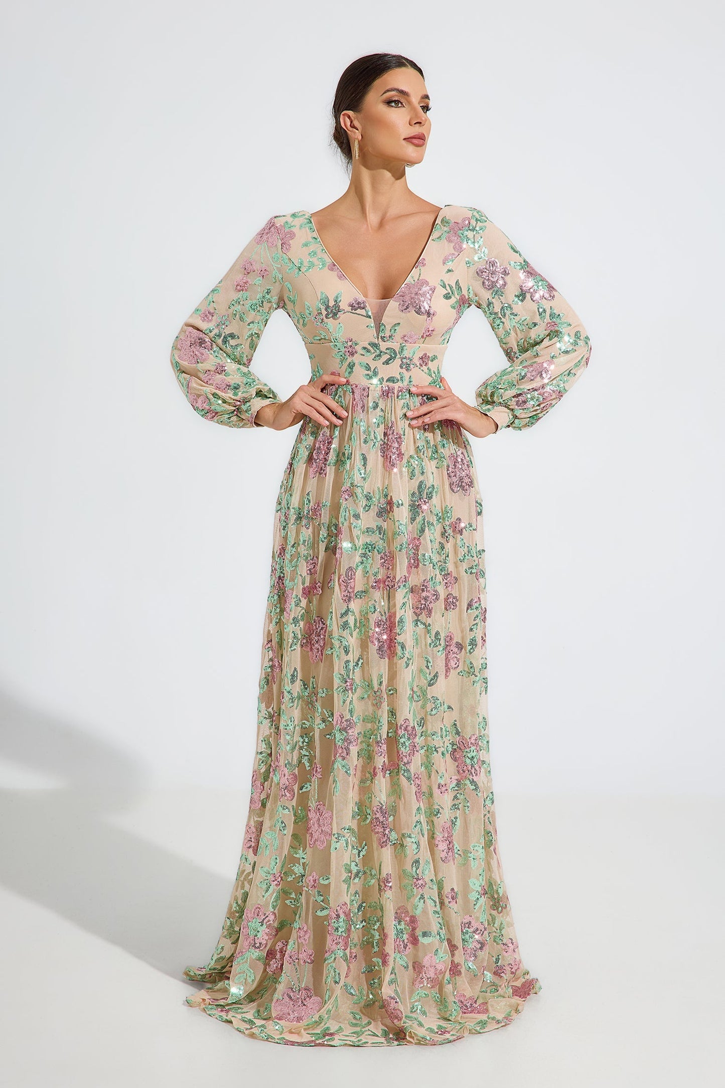 Amabel Blossom Nakışlı Maxi Elbise
