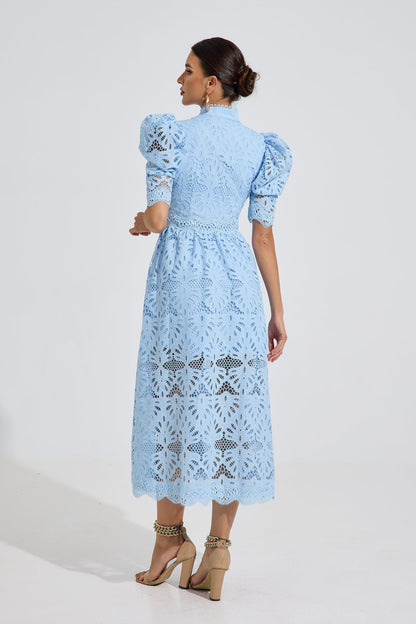 Romilly Sky Dantel Midi Elbise