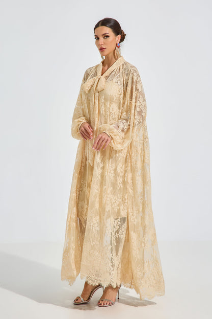 Chanelle Vintage Dantel Maxi Elbise