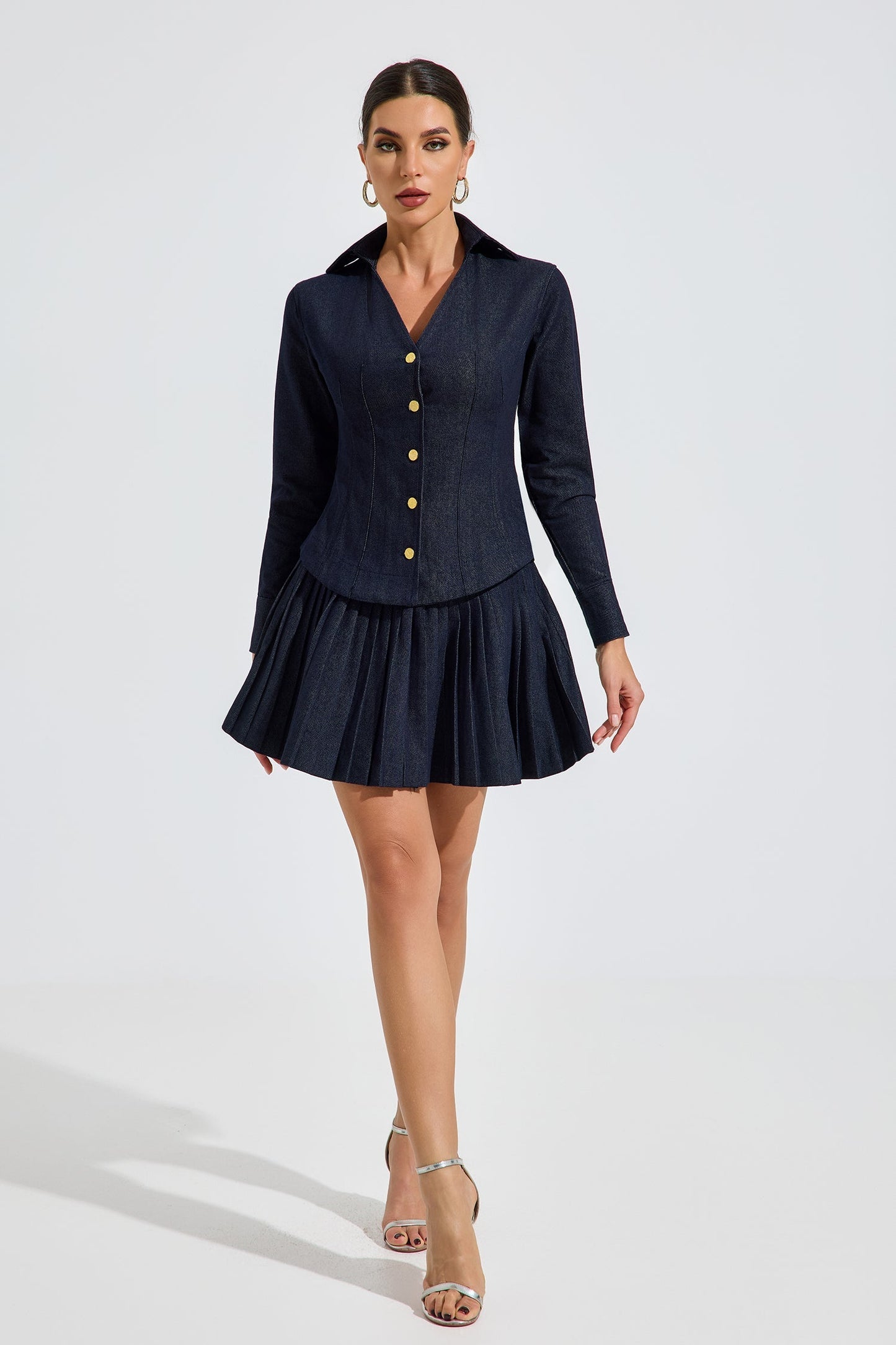Richard Denim Pliseli Mini Elbise