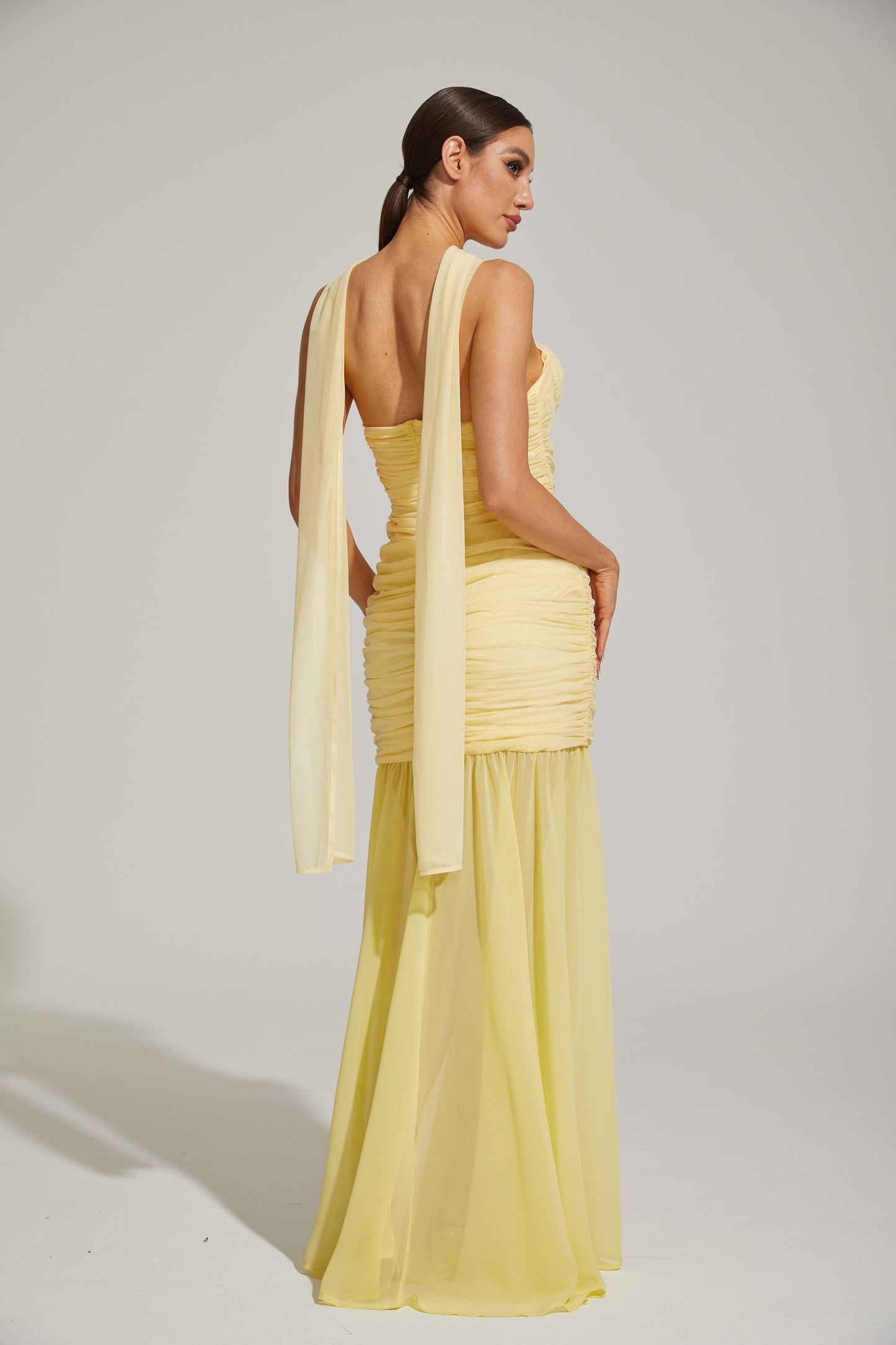 Lucienne Limonata Halter Deniz Kızı Maxi Elbise