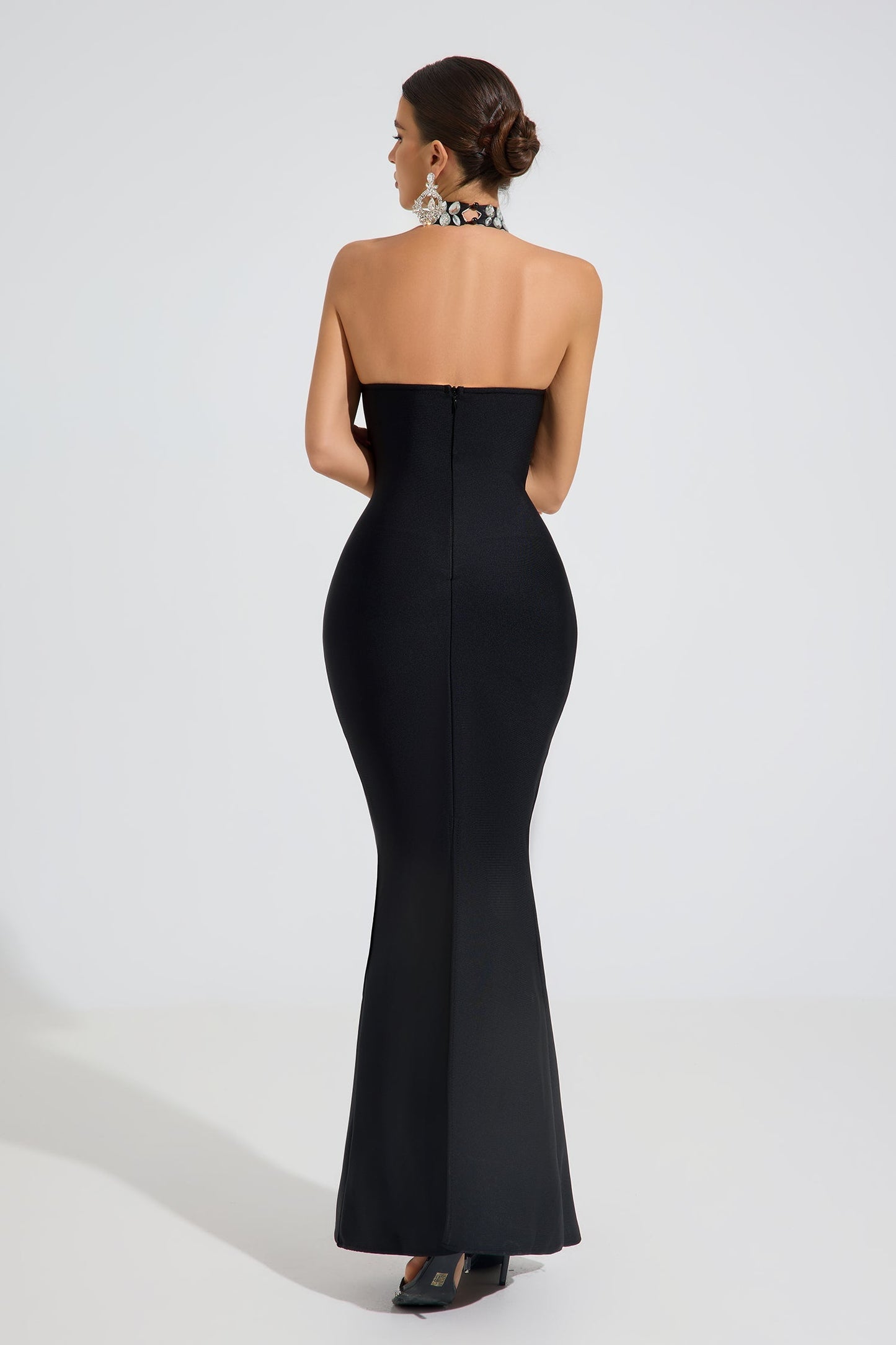 Elune Kristal Halter Maxi Elbise