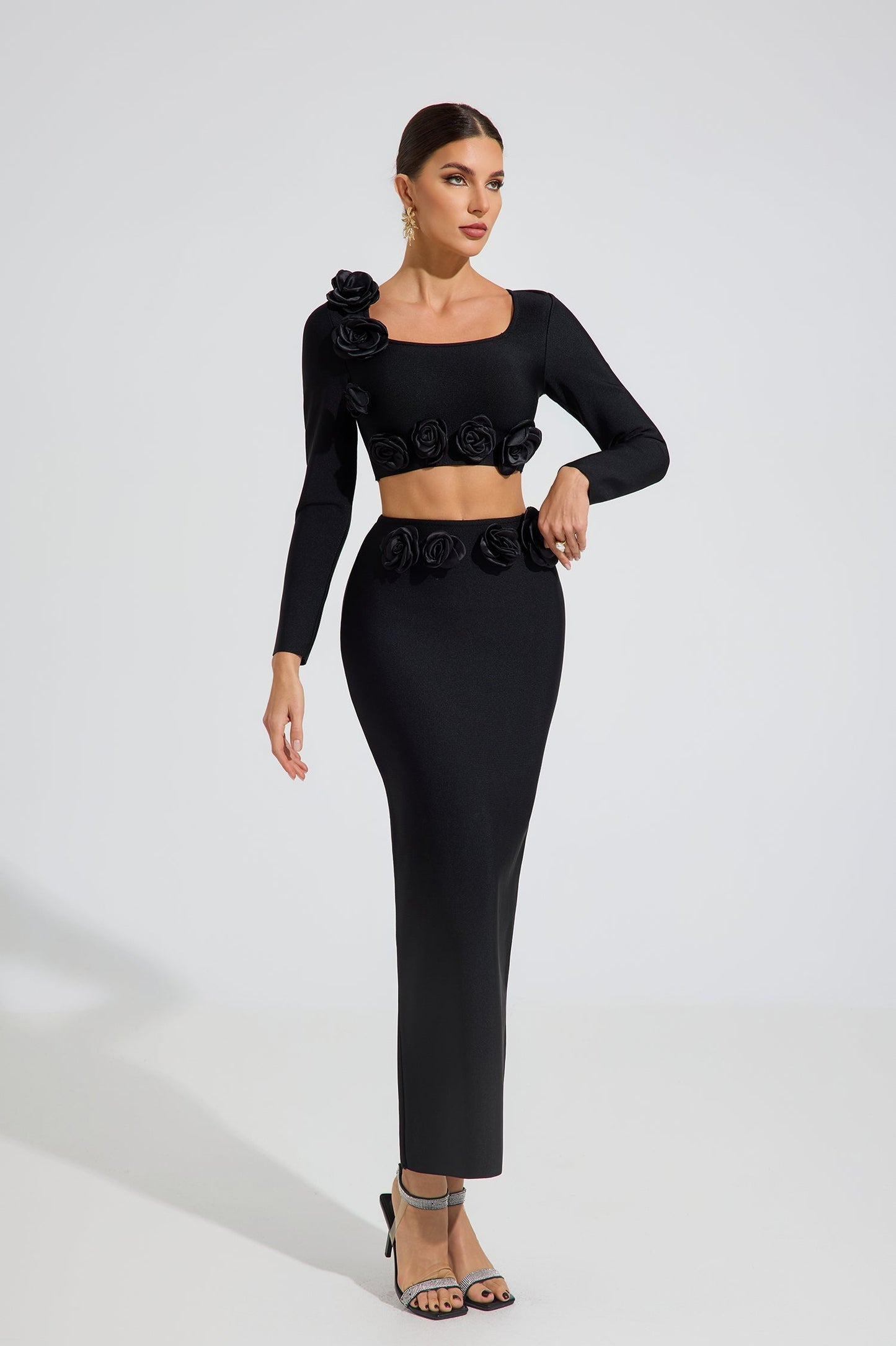 Olga Noir Rose İki Parça Set