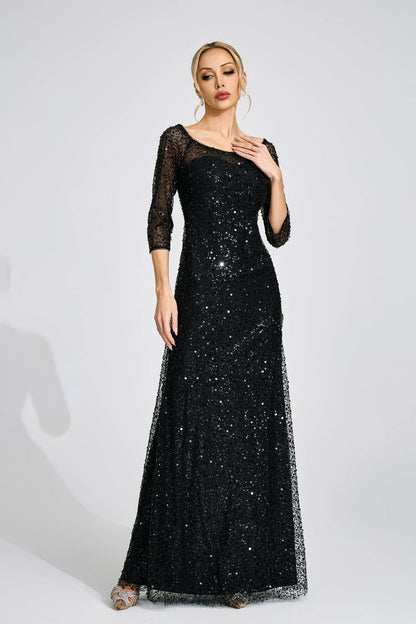Amavelle Siyah Elmas Maxi Elbise