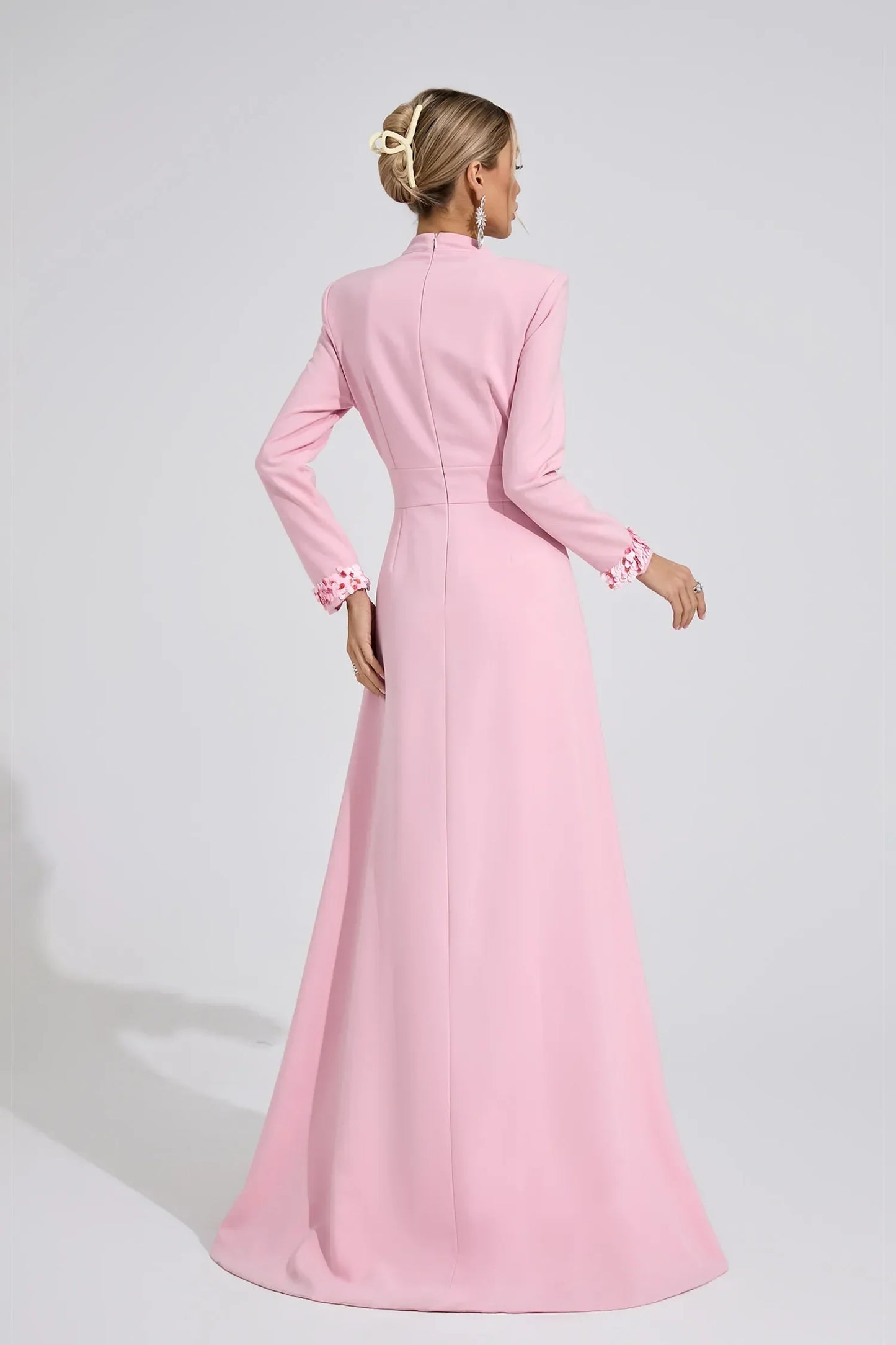 Zivra Açık Pembe Kelebek Maxi Elbise
