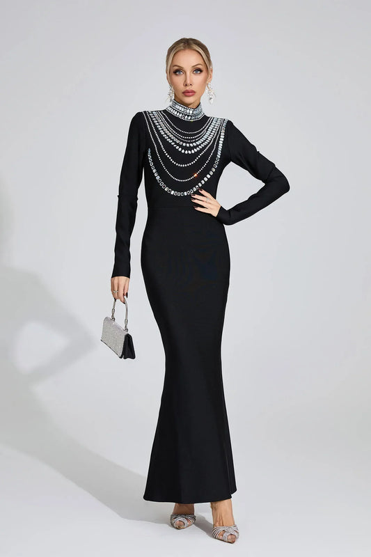 Ellery Siyah Elmas Maxi Elbise