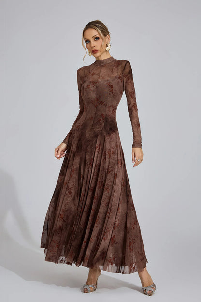 Celine Çiçekli Büyüme Maxi Elbise