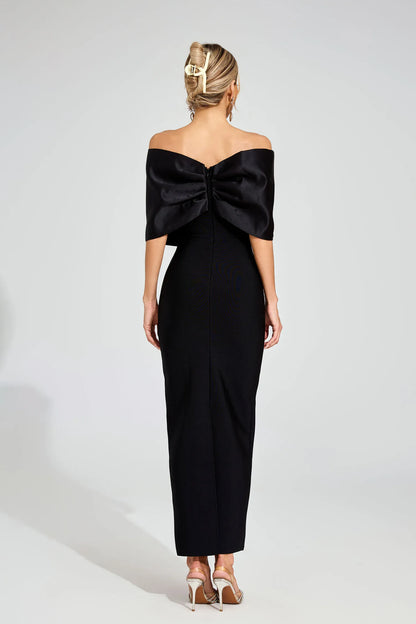 Elaine Siyah Elmas Bandaj Maxi Elbise