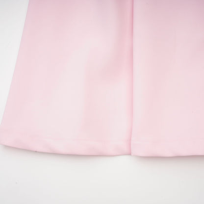 Cassi kristal detaylı pembe fiyonk midi elbise