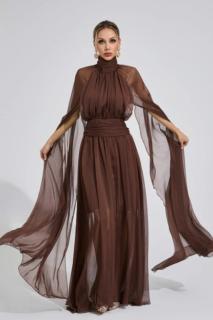 Maresa Brown Kraliyet Maxi Elbisesi