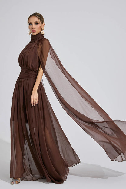 Maresa Brown Kraliyet Maxi Elbisesi
