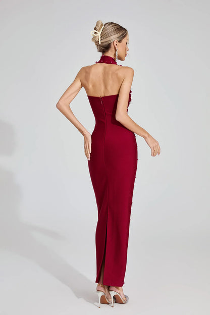 Rielle Kırmızı Halter Maxi Elbise