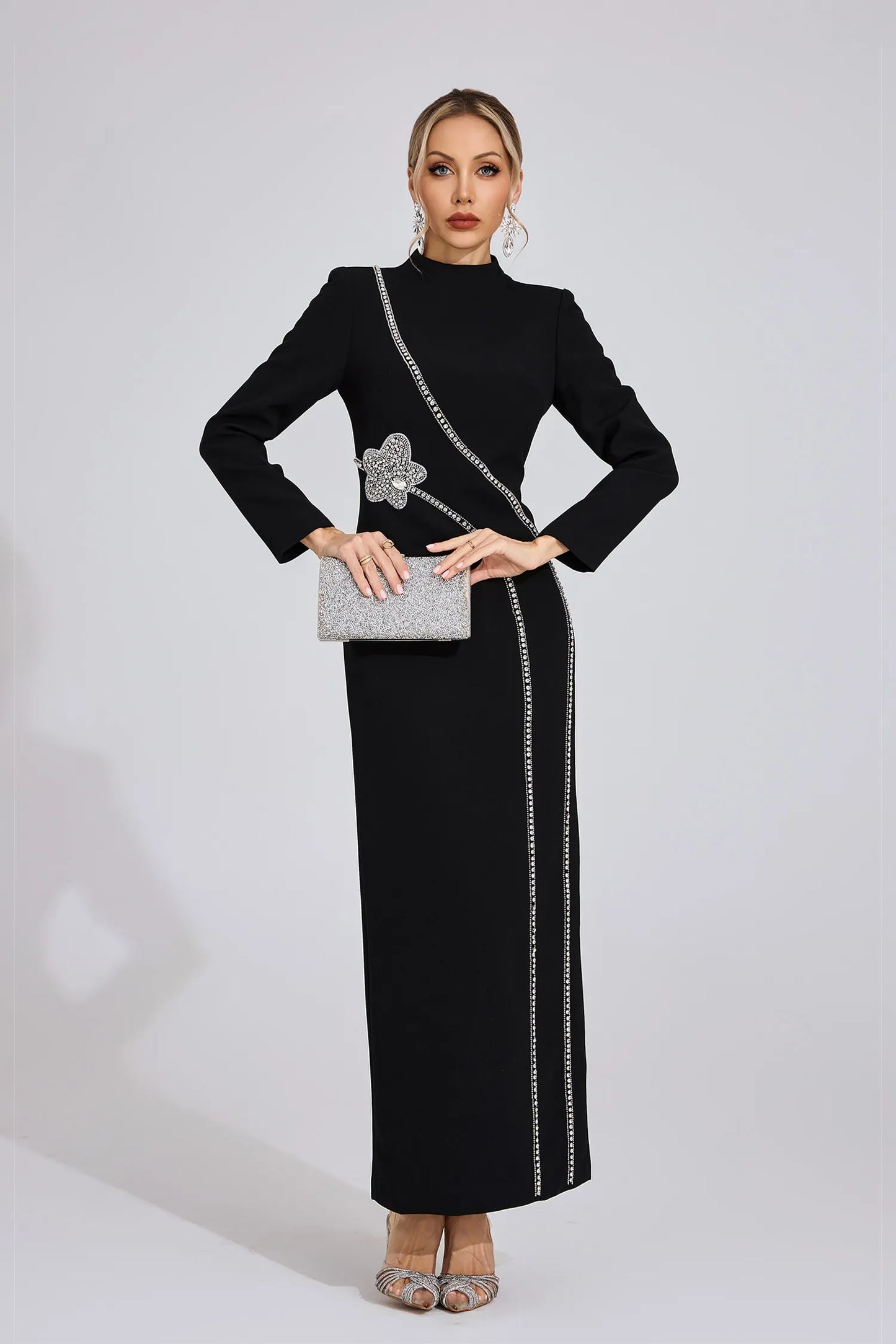 Noctira Siyah Elmas Maxi Elbise