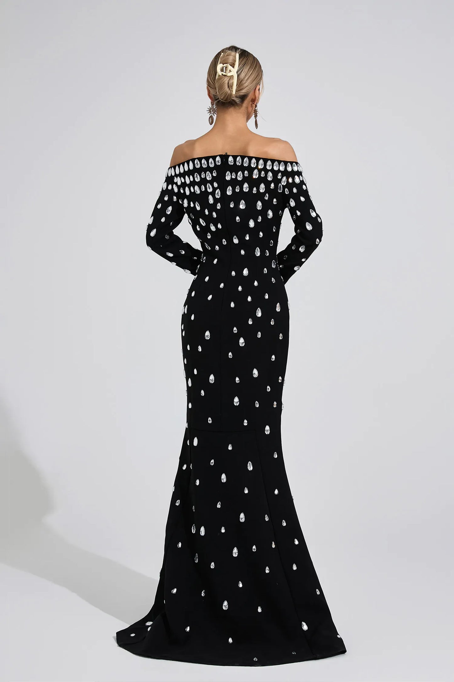 Nysera Siyah Elmas Maxi Elbise