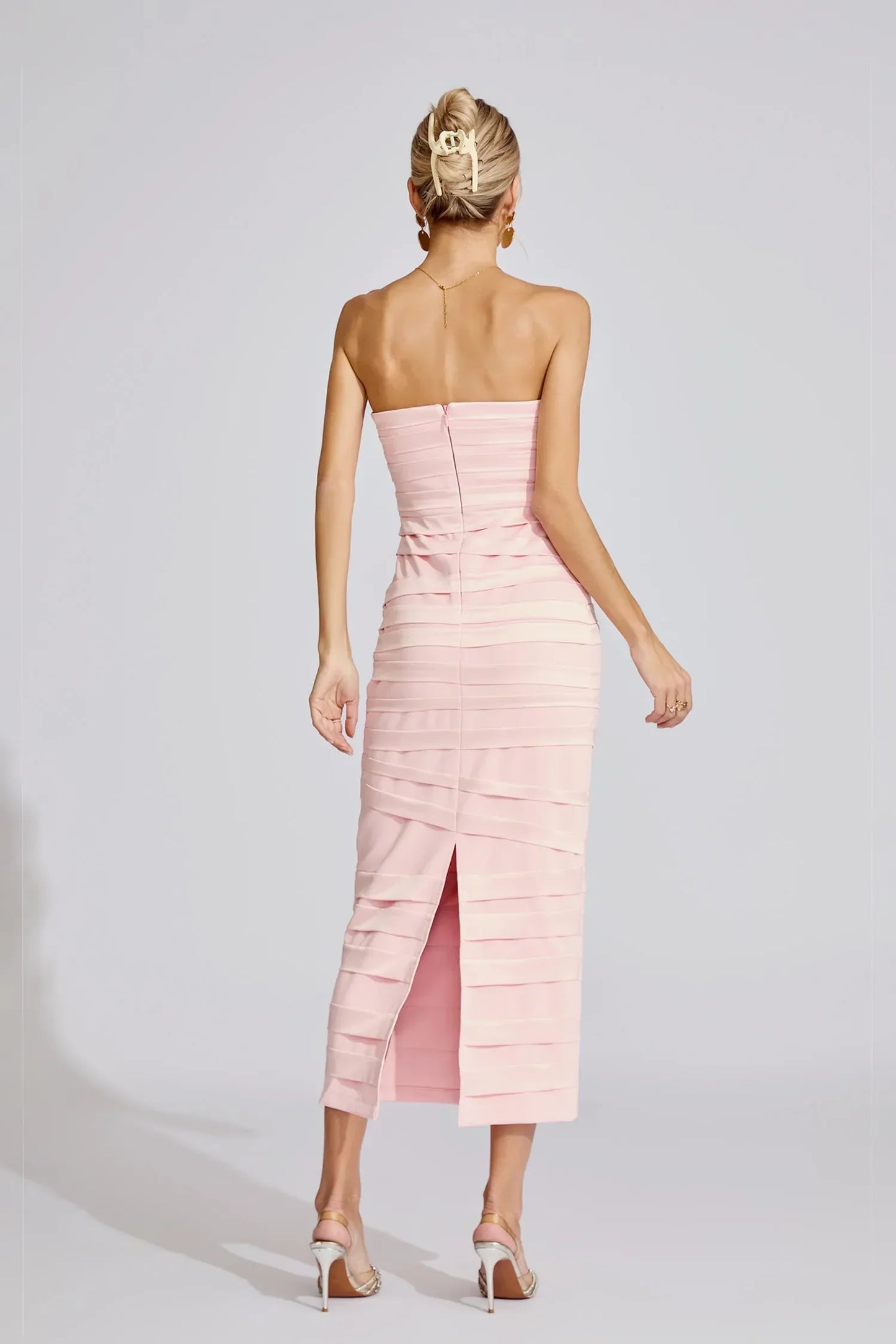 Zella Pembe Fiyonk Maxi Elbise