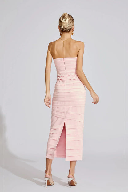Zella Pembe Fiyonk Maxi Elbise
