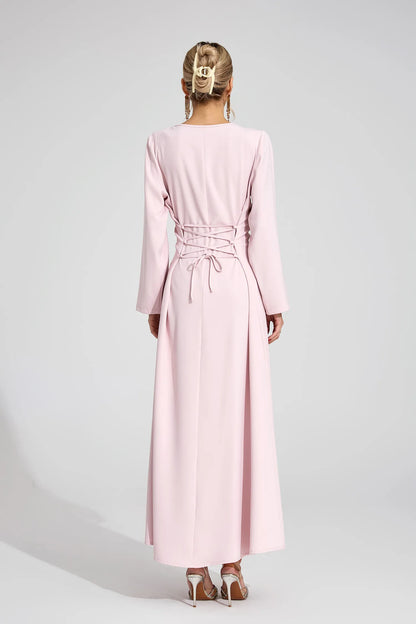 Aziel Pembe Elmas Maxi Elbise