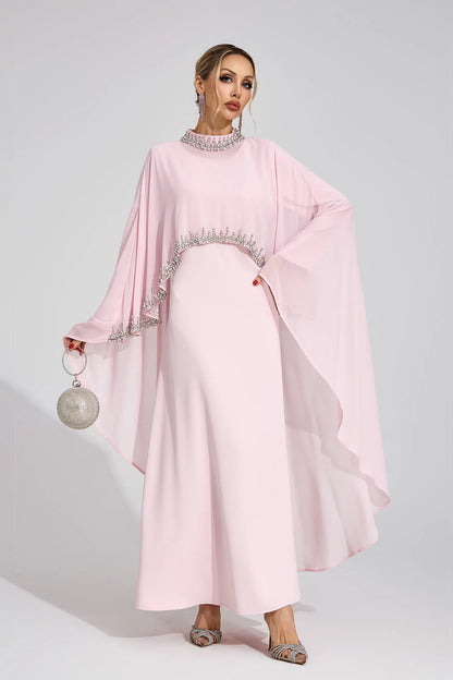 Aziel Pembe Elmas Maxi Elbise