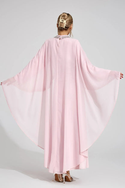 Aziel Pembe Elmas Maxi Elbise
