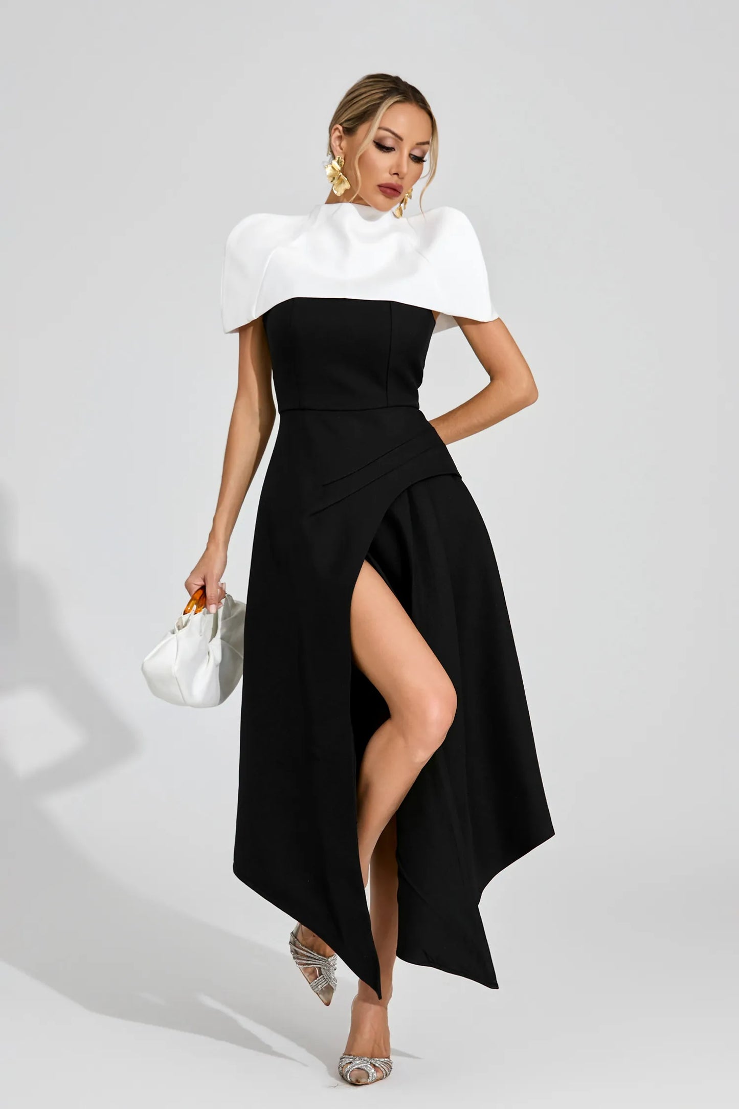Stephanie Noir Éclat Midi Elbise