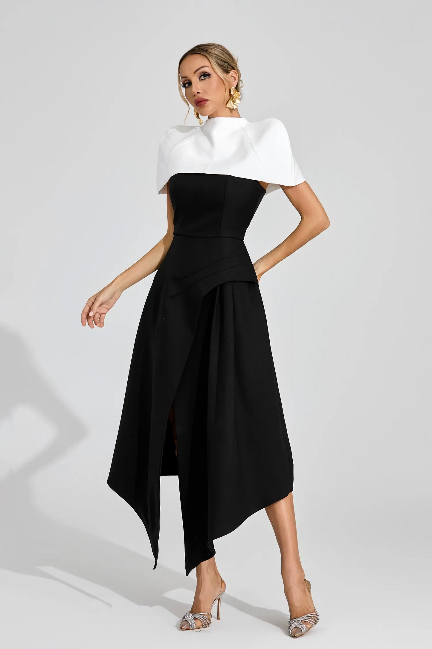 Stephanie Noir Éclat Midi Elbise