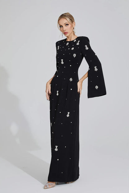 Vayla Siyah Elmas Maxi Elbise