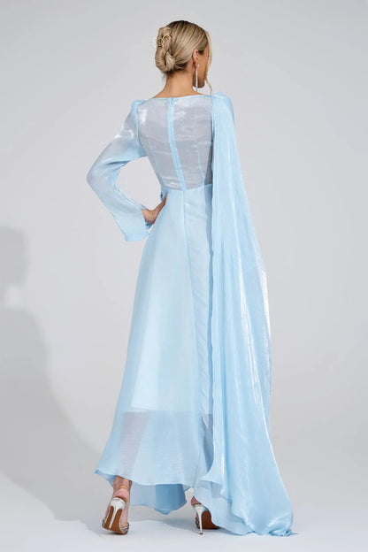 Sablea Cambridge Mavi Kapa Maxi Elbise
