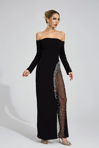 Artemis Siyah Elmas Maxi Elbise