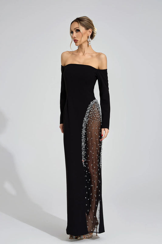 Artemis Siyah Elmas Maxi Elbise