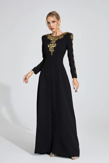 Elowen Siyah Elmas Maxi Elbise