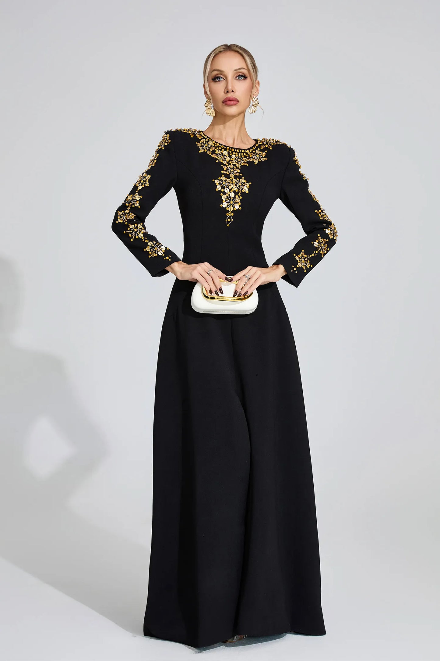 Elowen Siyah Elmas Maxi Elbise