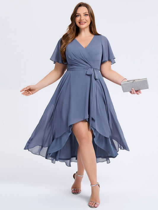 MARİ Bağlama Detaylı Şifon Düğün Misafir Elbisesi