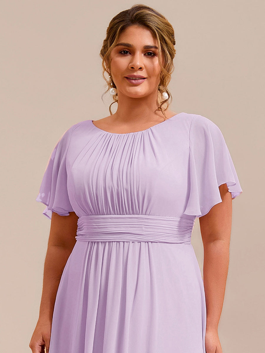 KIMORA Baskılı Şifon Plise Maxi Damatlık Elbisesi