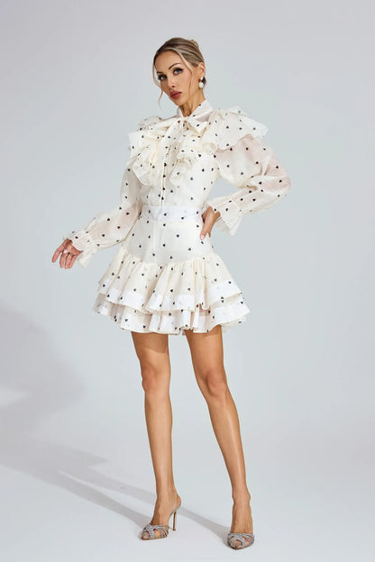 Maud Beyaz Kalp Desenli Set