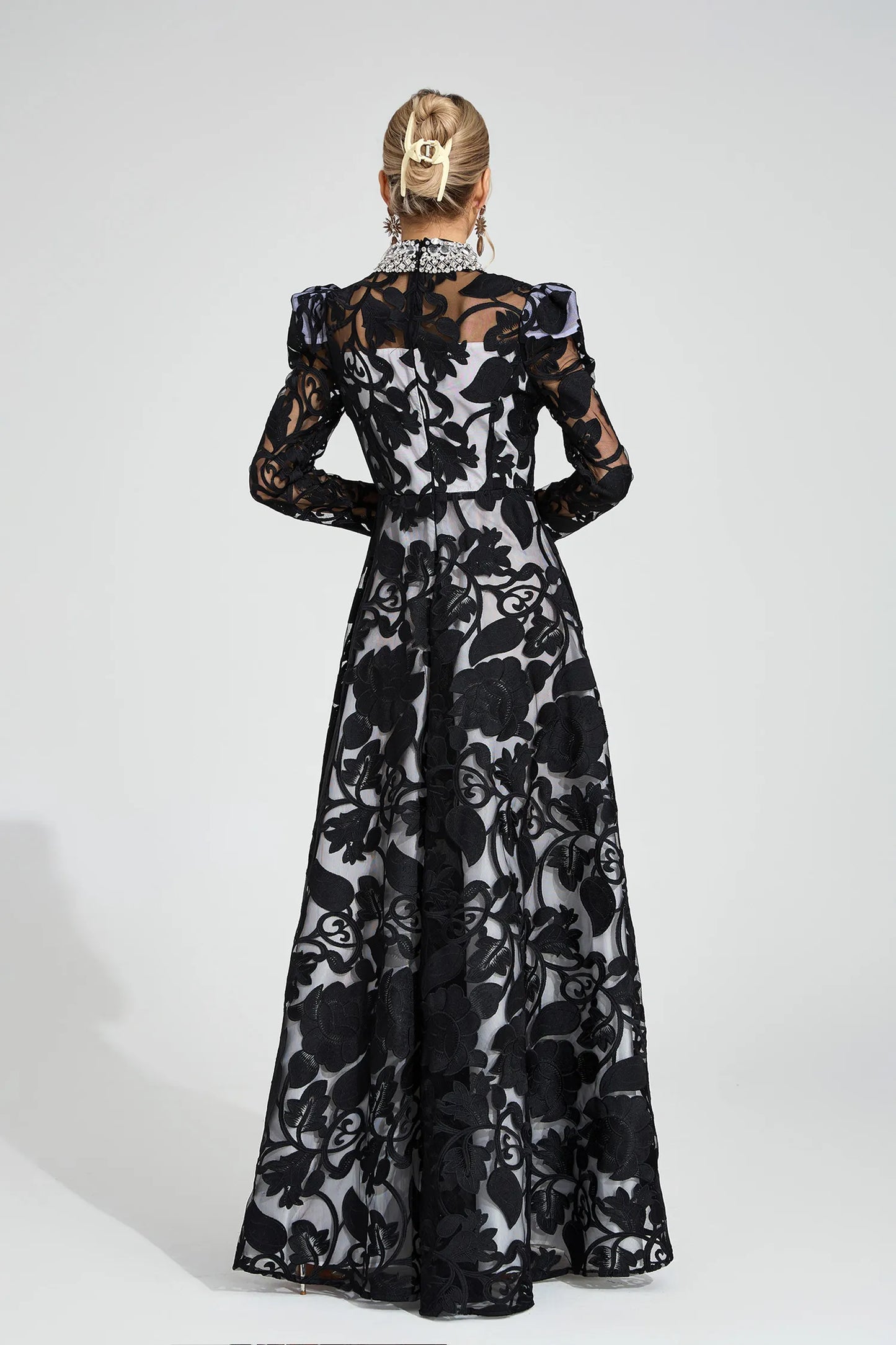 Philippa Siyah Elmas Maxi Elbise