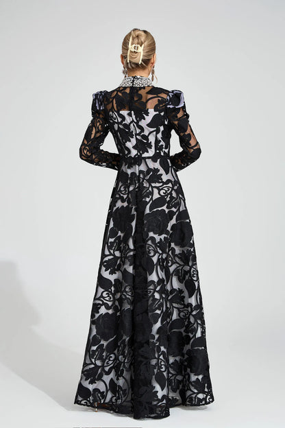 Philippa Siyah Elmas Maxi Elbise