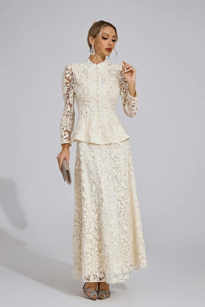 Leontine Kayısı Dantel İkili Set