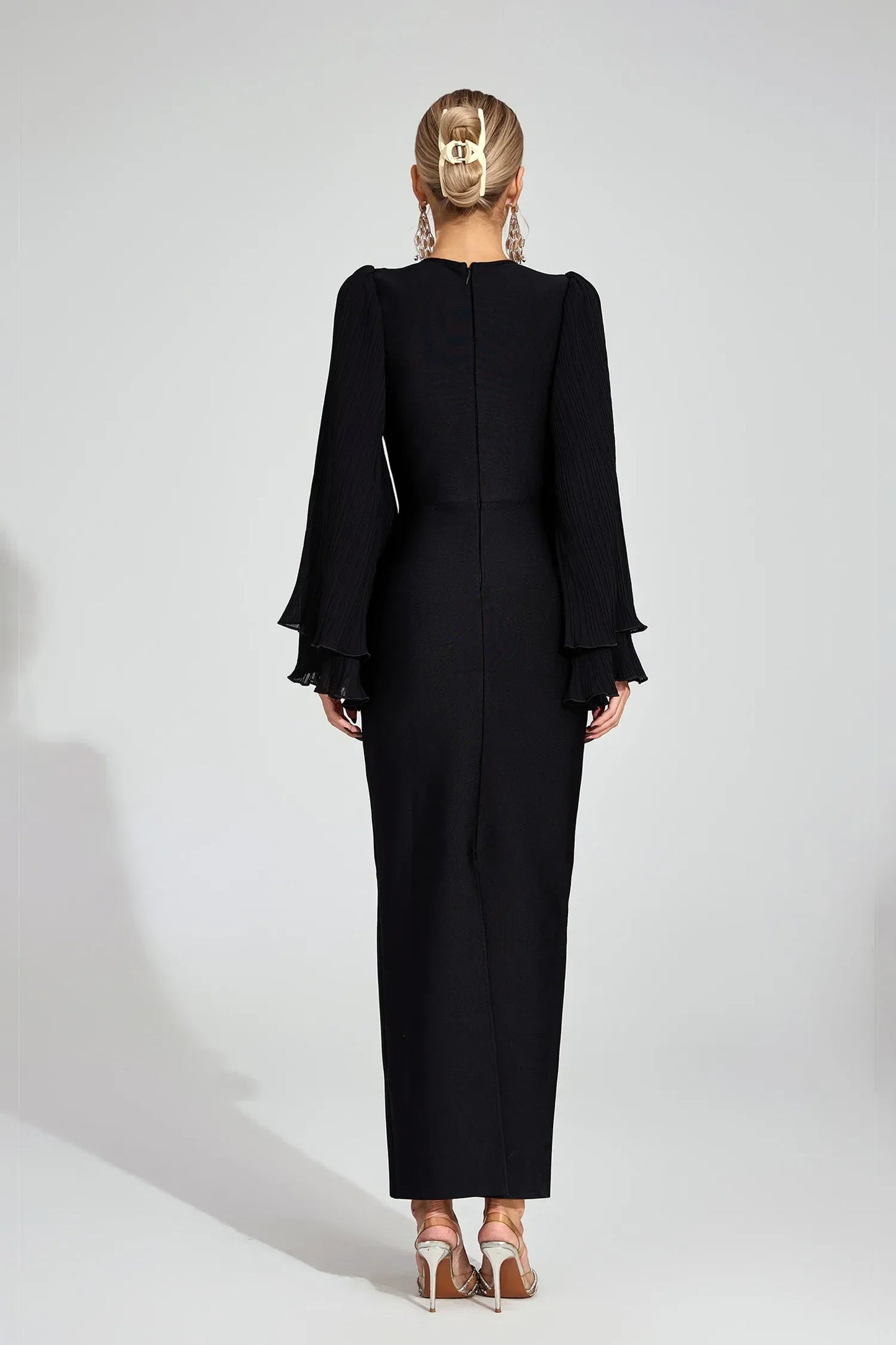 Aerin Siyah Bandaj Maxi Elbise