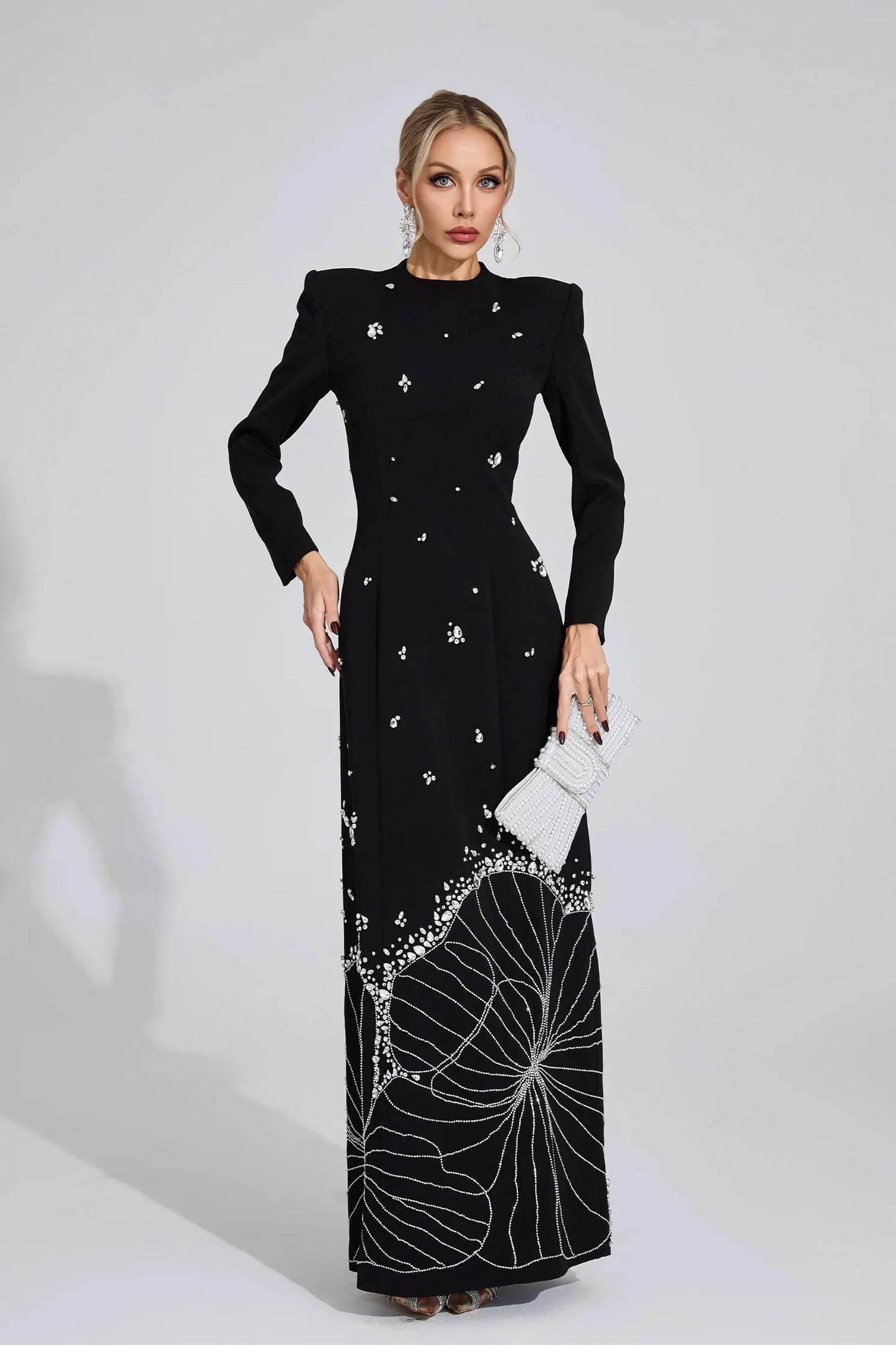 Ayten Siyah Elmas Maxi Elbise