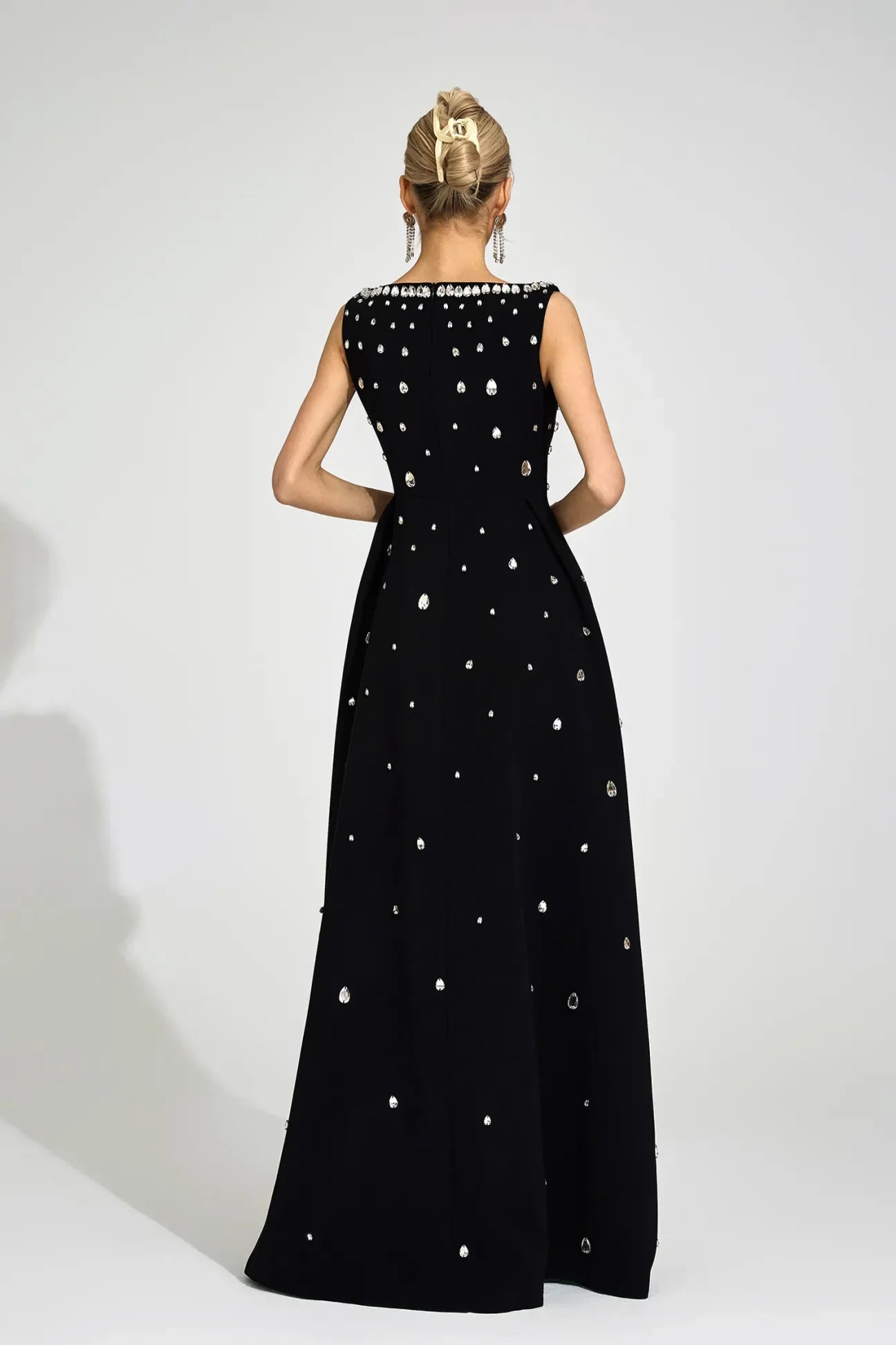 Caelia Siyah Elmas Maxi Elbise