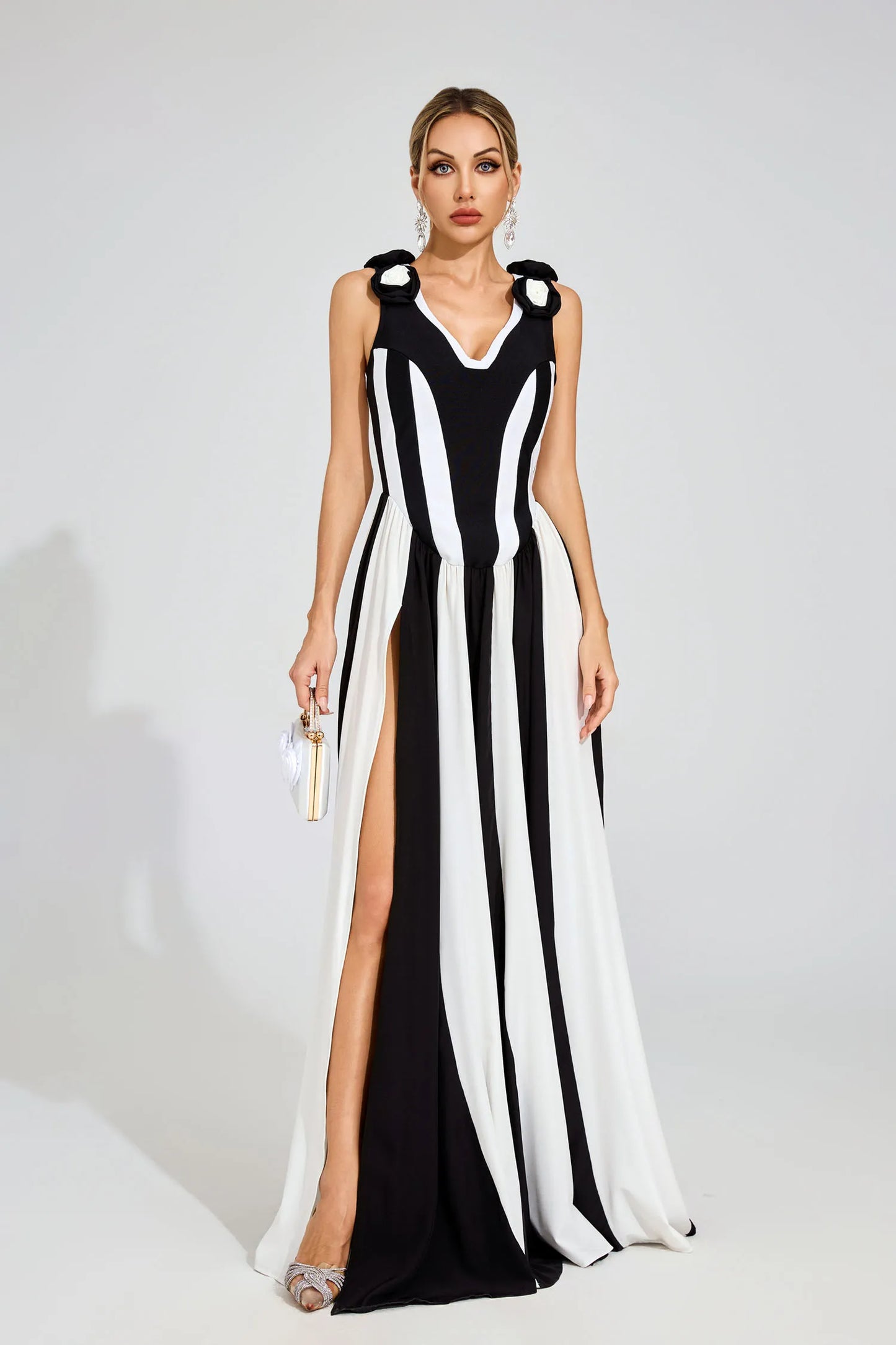 Vanessa Siyah Bandaj Maxi Elbise