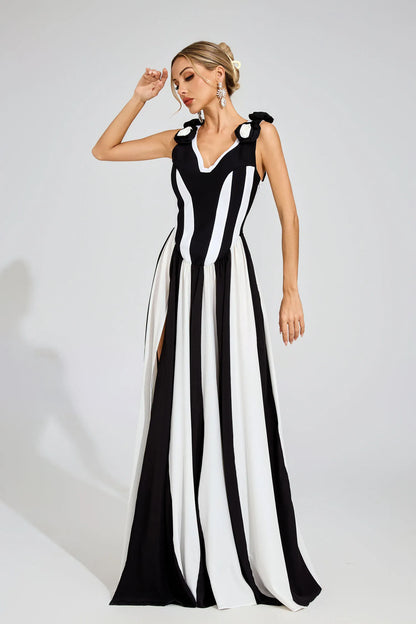 Vanessa Siyah Bandaj Maxi Elbise