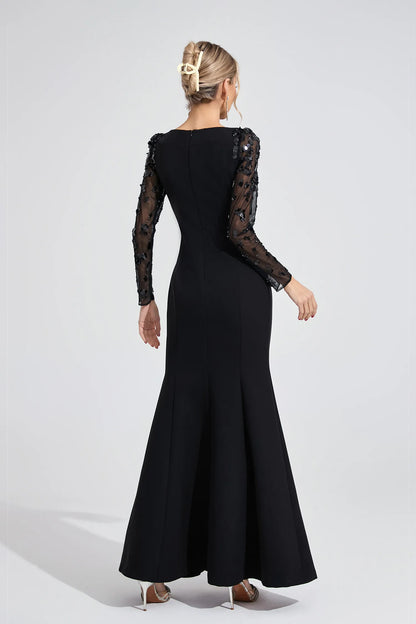 Loretta Siyah Elmas Maxi Elbise