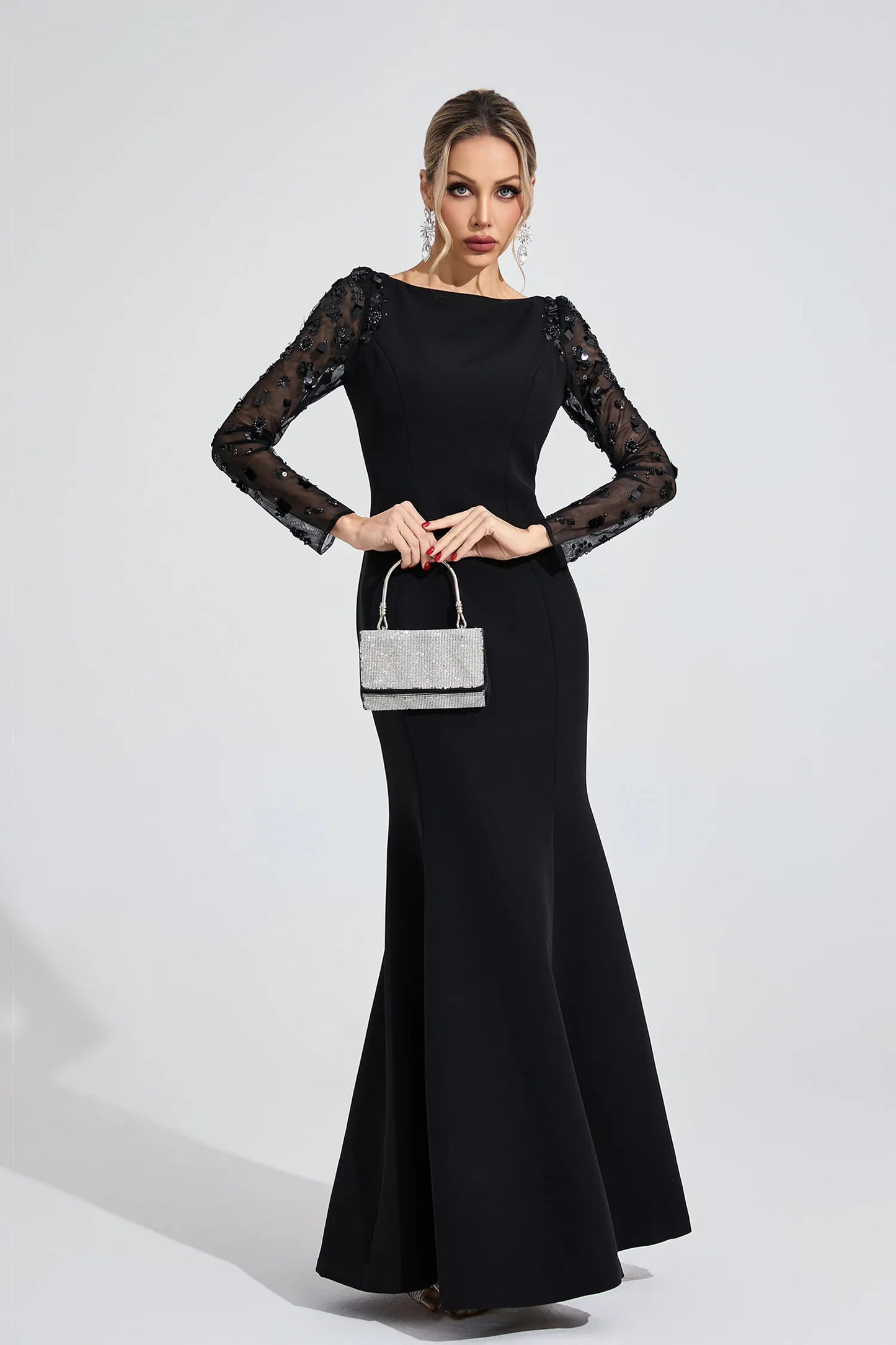 Loretta Siyah Elmas Maxi Elbise